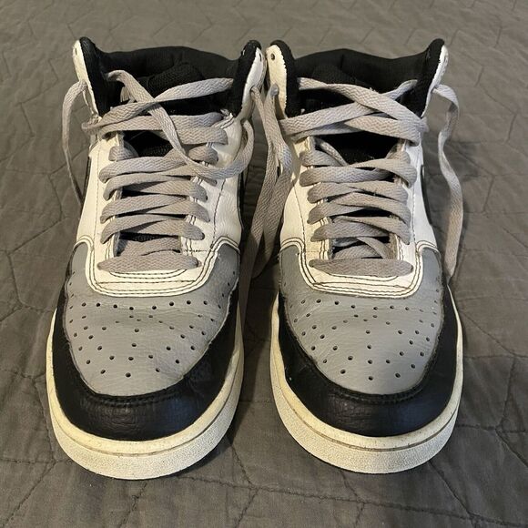 Nike Court Vision Mid Next Nature‎ Gray Black White Athletic Shoes Sz 8.5 - Picture 4 of 5